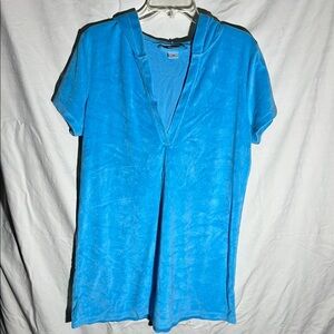 Bright Blue Hooded Cover-Up